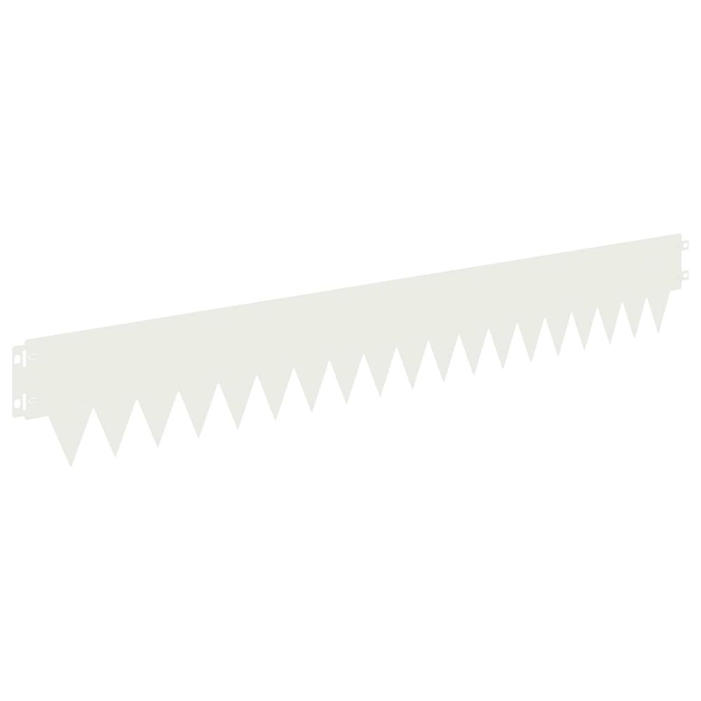 Bordure de pelouse 50 pc 103 x 15 cm acier blanc