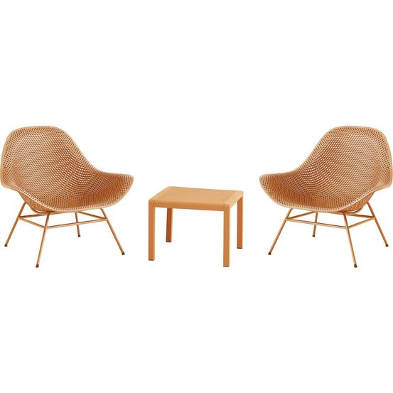Lot de 2 fauteuils de jardin avec table basse