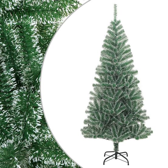 Grand sapin de noël artificiel floqué 210 cm pour salon vert