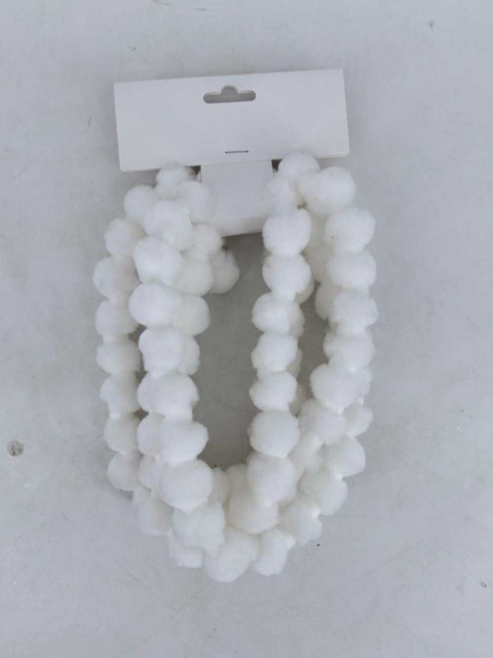 Guirlande boules coton l. 2m blanc