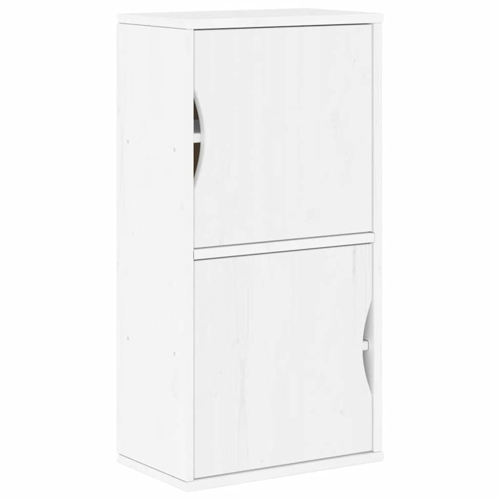 Armoire latérale odda blanc 40x24x79 cm bois massif pin