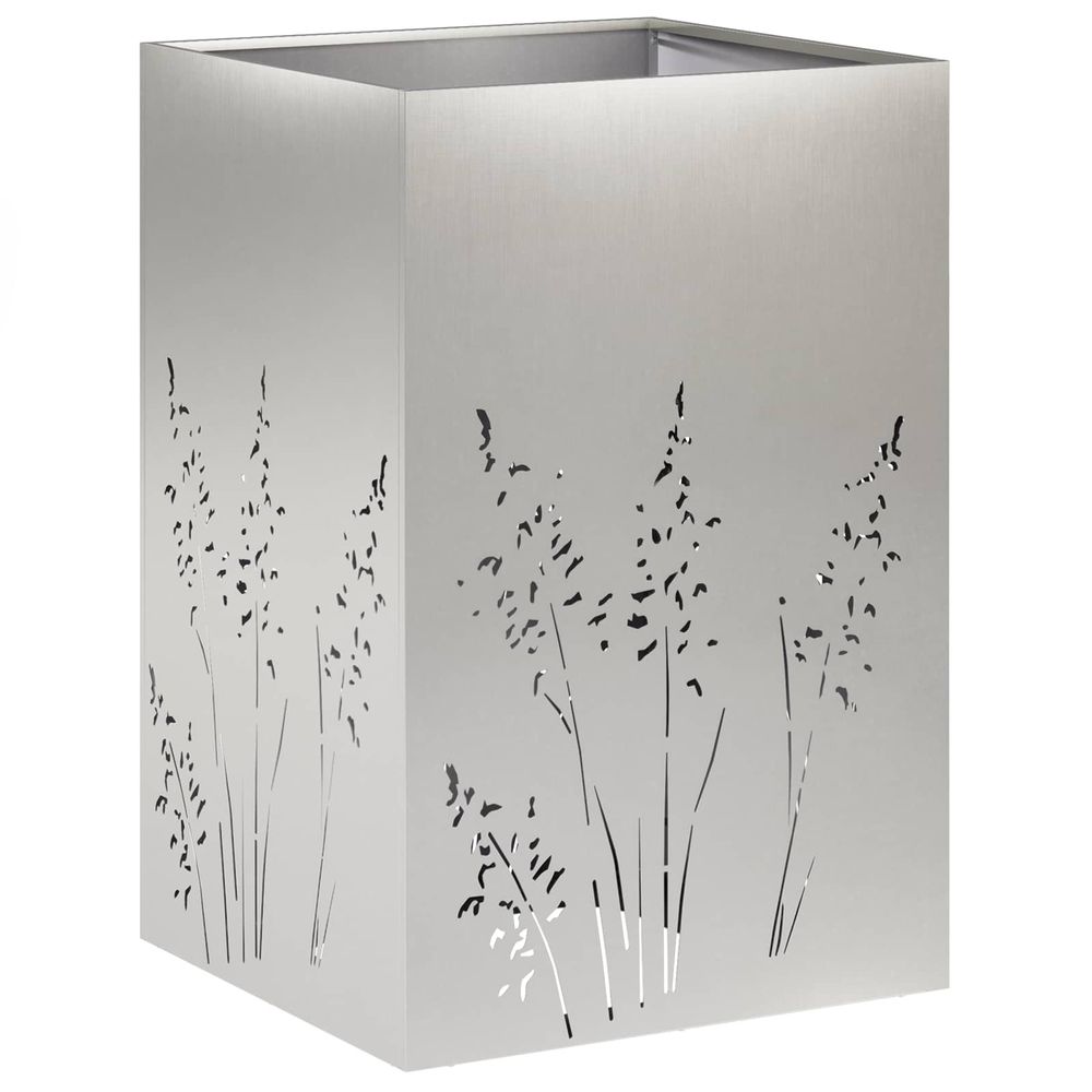 Cache-pot de jardin argenté 50 x 50 x 75 cm acier inoxydable