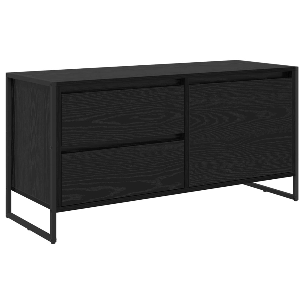 Meuble tv chêne noir 100 x 36 x 49.5 cm bois d'ingénierie