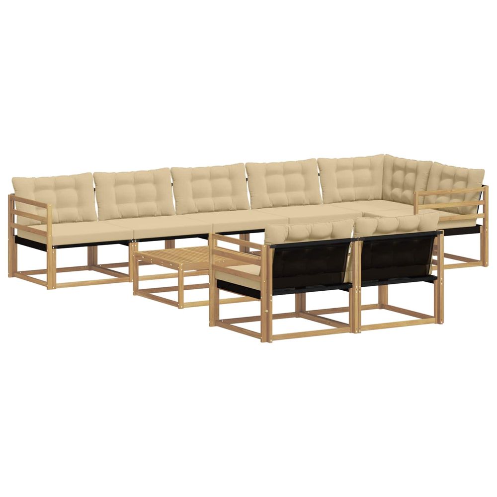 Ensemble de canapés d'extérieur 9 pc blanc et beige