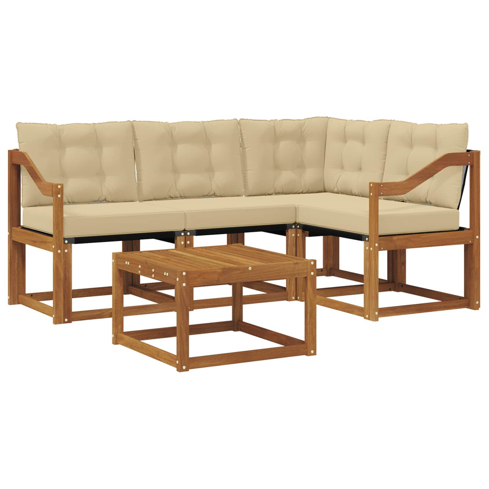 Ensemble de canapés d'extérieur 5 pcs naturel et beige