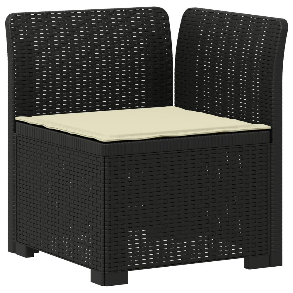 Canapé de jardin 1 place avec coussin look rotin pp anthracite
