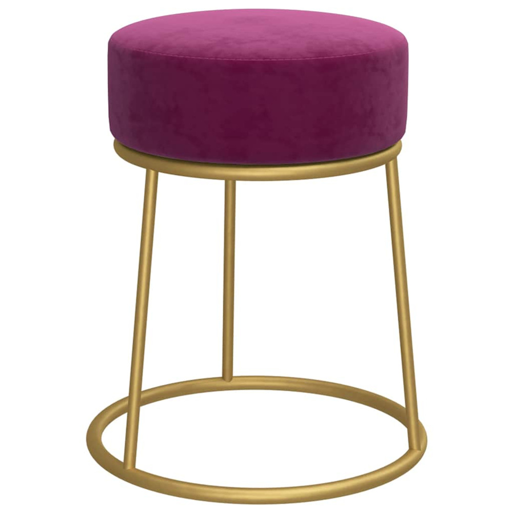Tabouret rond violet velours