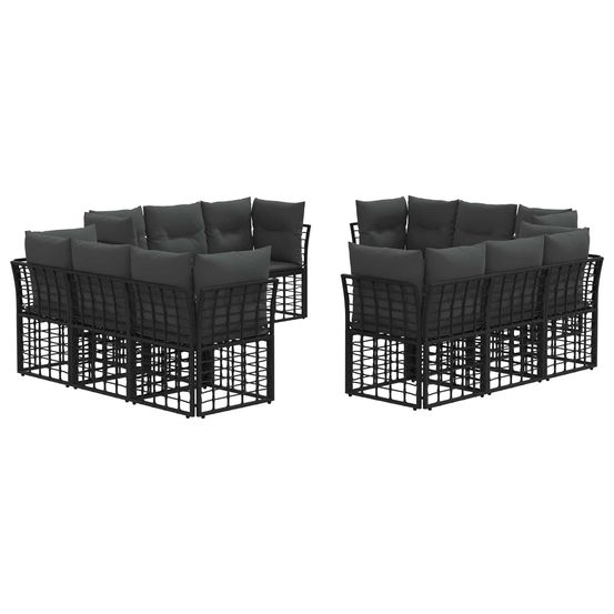 Ensemble de canapés d'extérieur noir polyester