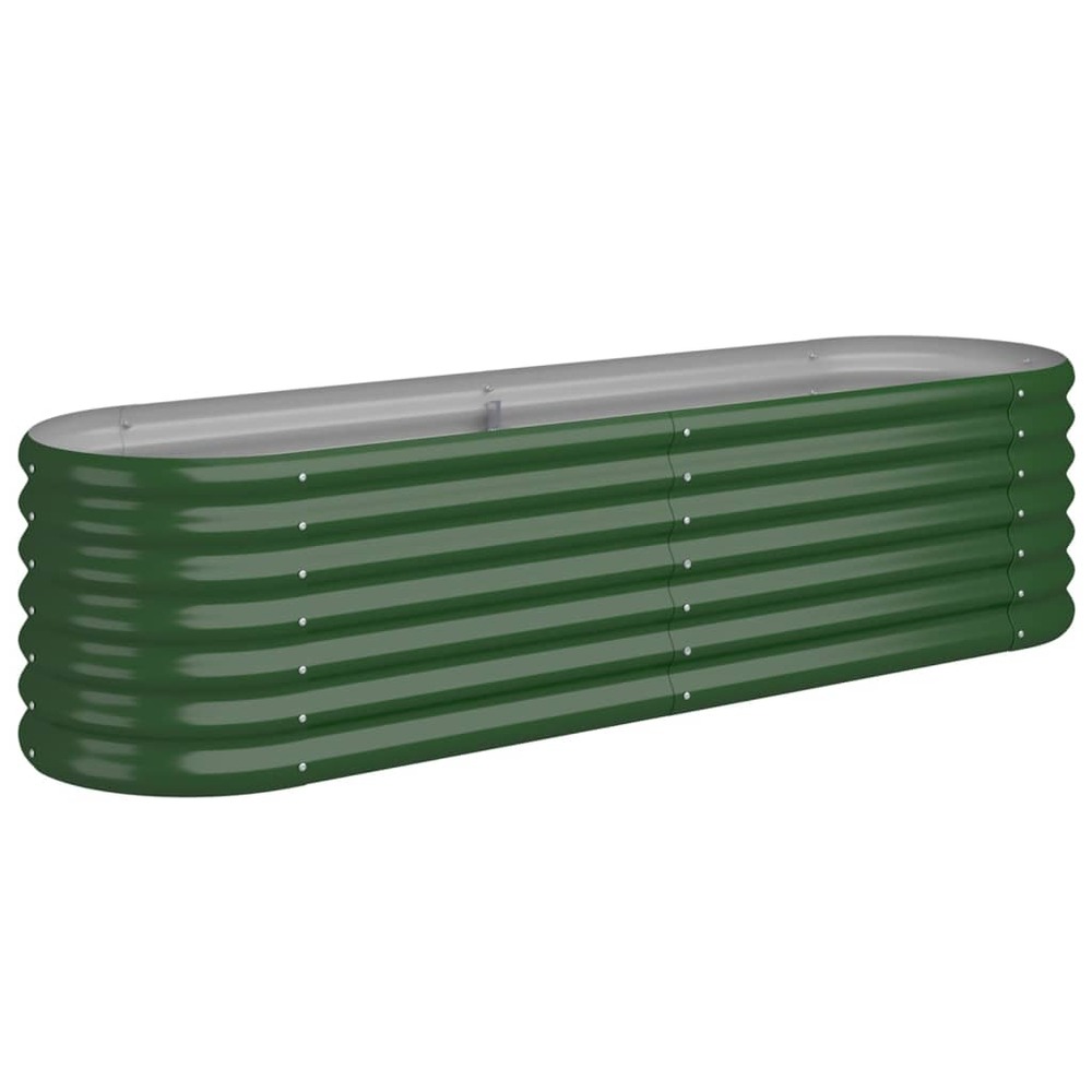 Jardinière bac lit surélevé plantes fleurs terrasse jardin de jardin acier enduit de poudre 152 x 40 x 36 cm vert