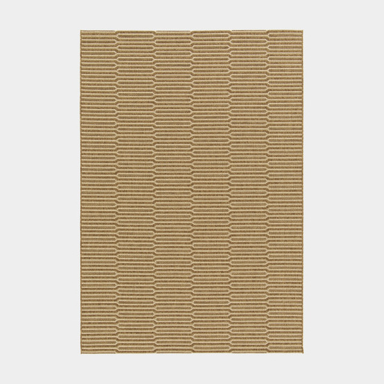 Tapis salon / terrasse - capsule - formes graphiques cuivrées - 80 x 150 cm