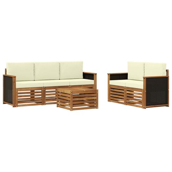 Ensemble de canapés d'extérieur 6 pc naturel et crème