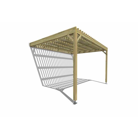 Pergola bois • 4m x 3m • adossée • sens largeur • lattage bois • livraison comprise