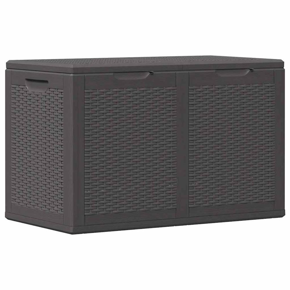 Boîte de rangement de jardin 180 l noir pp rotin