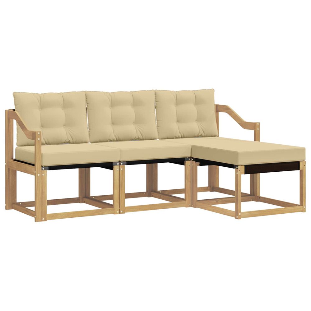 Ensemble de canapés d'extérieur 4 pc blanc et beige
