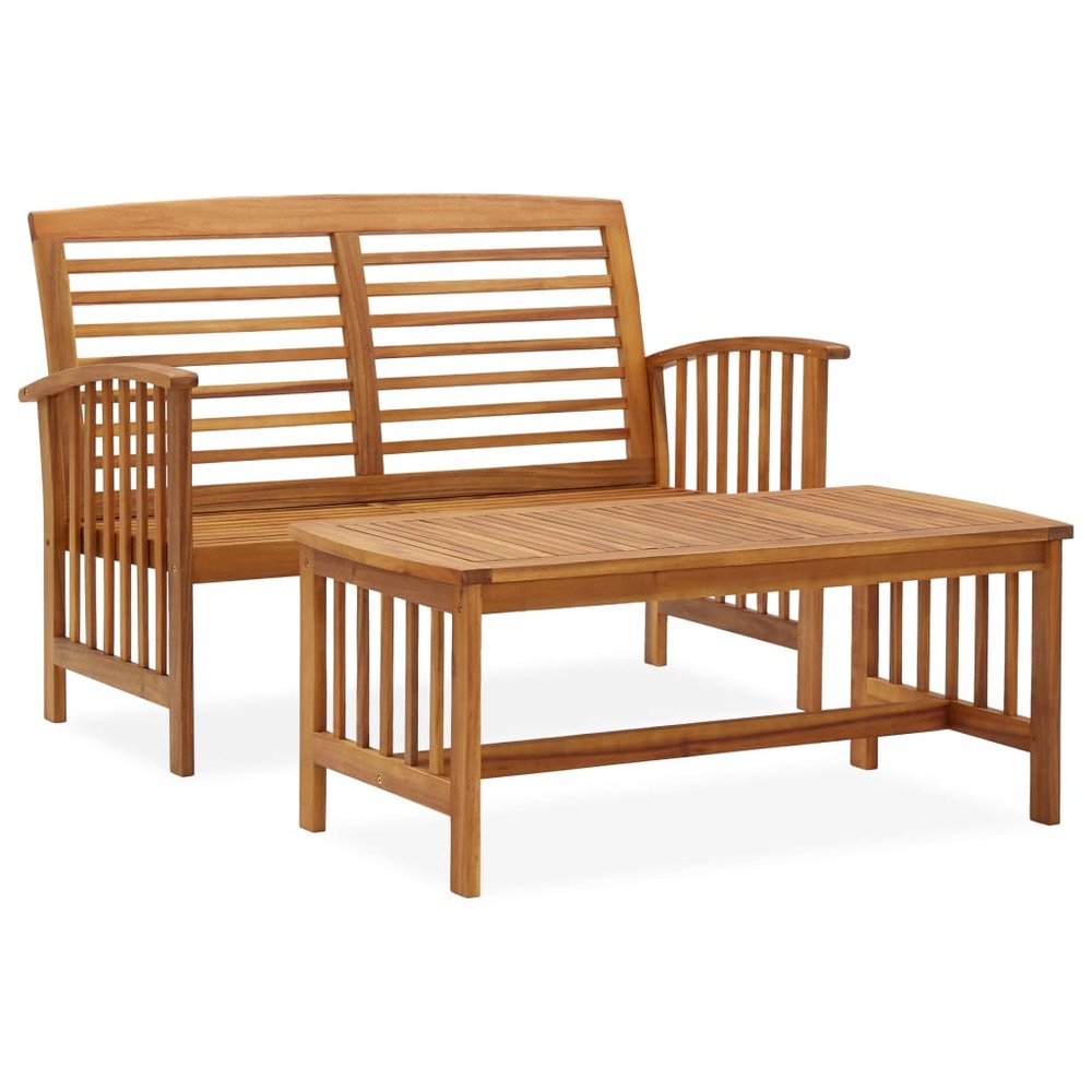 Salon de jardin 2 pcs bois d'acacia solide