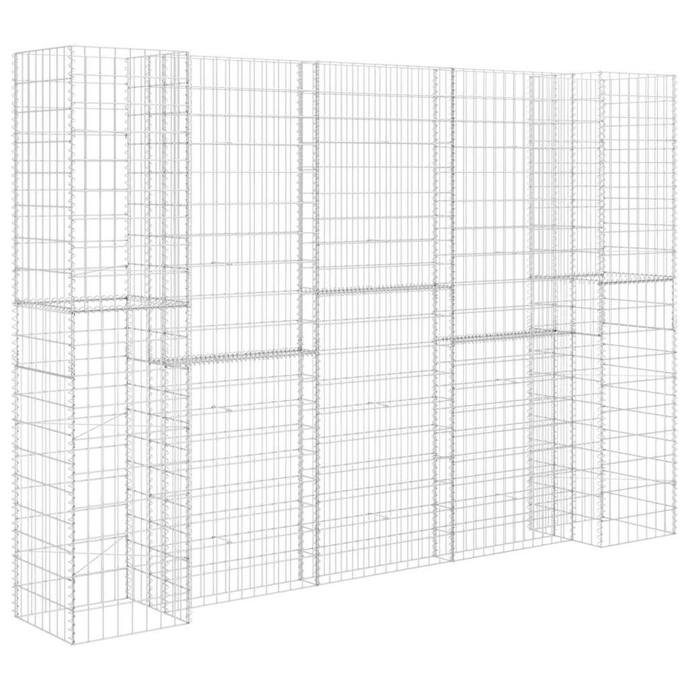 Jardinière à gabion en h fil d'acier 260x40x200 cm