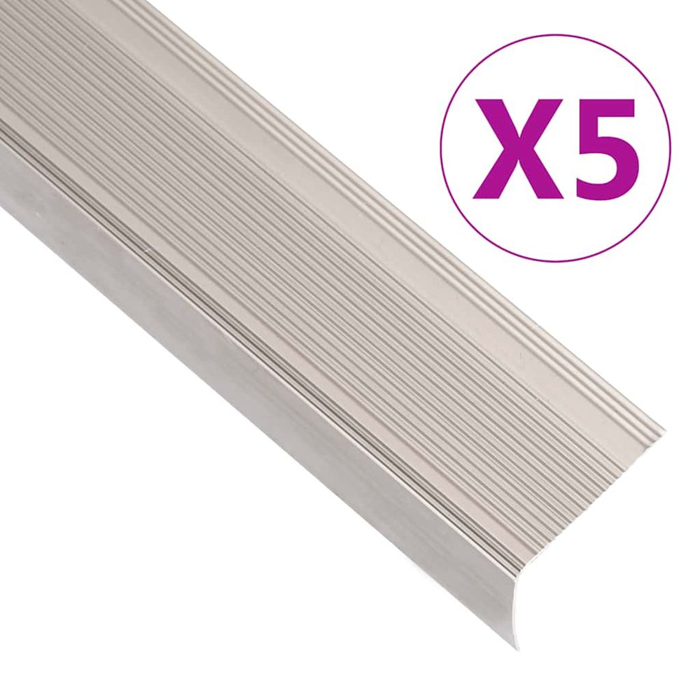 Nez de marche forme en l 5 pcs aluminium 90 cm champagne