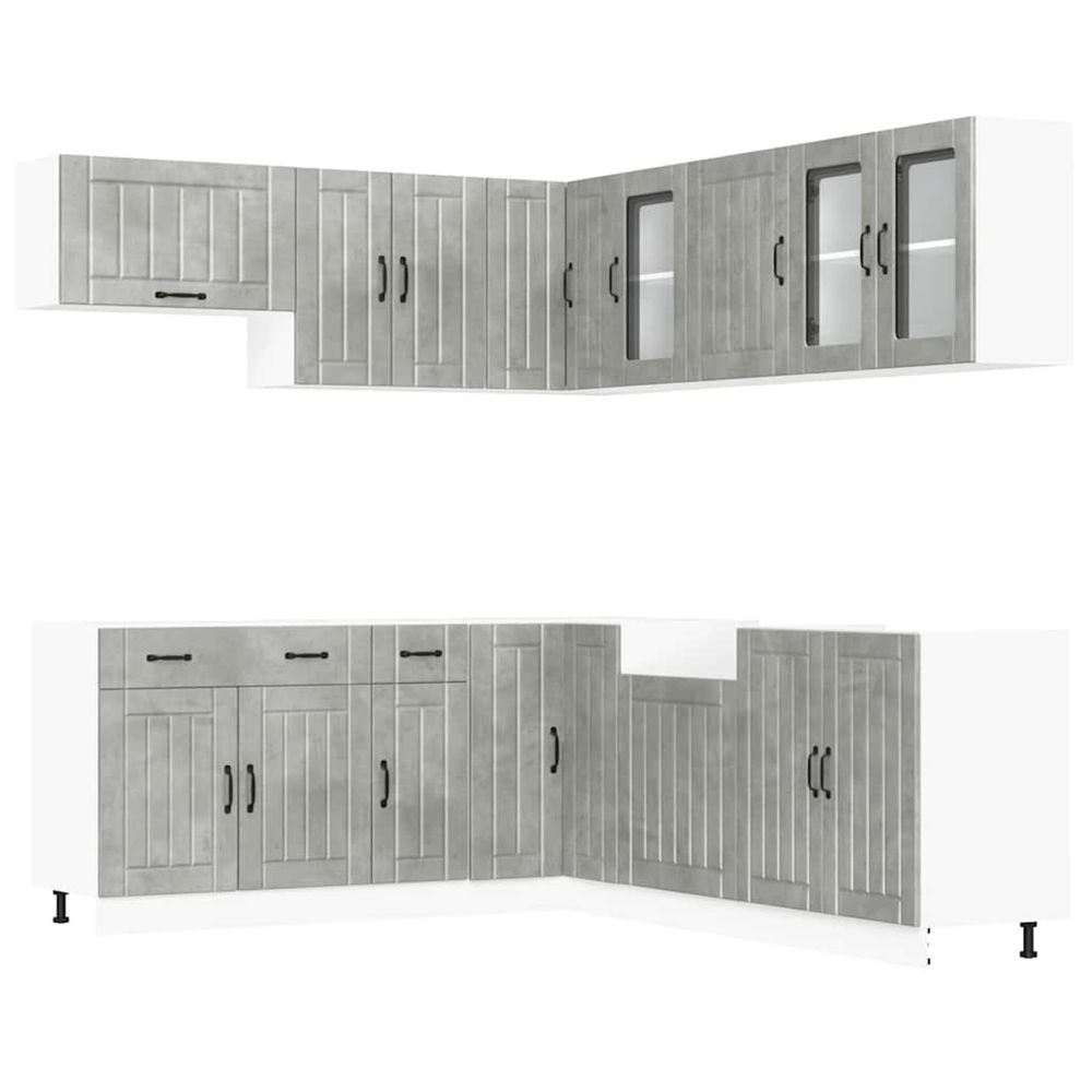 Ensemble d'armoires de cuisine 11 pcs lucca bois d'ingénierie