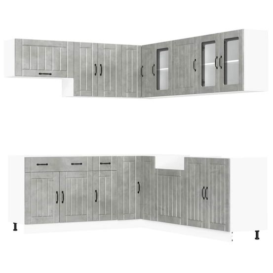 Ensemble d'armoires de cuisine 11 pcs lucca bois d'ingénierie