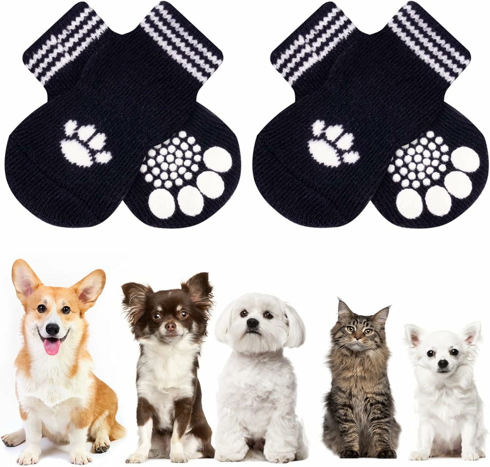 Chaussettes anti-dérapantes chien chat motif patte m