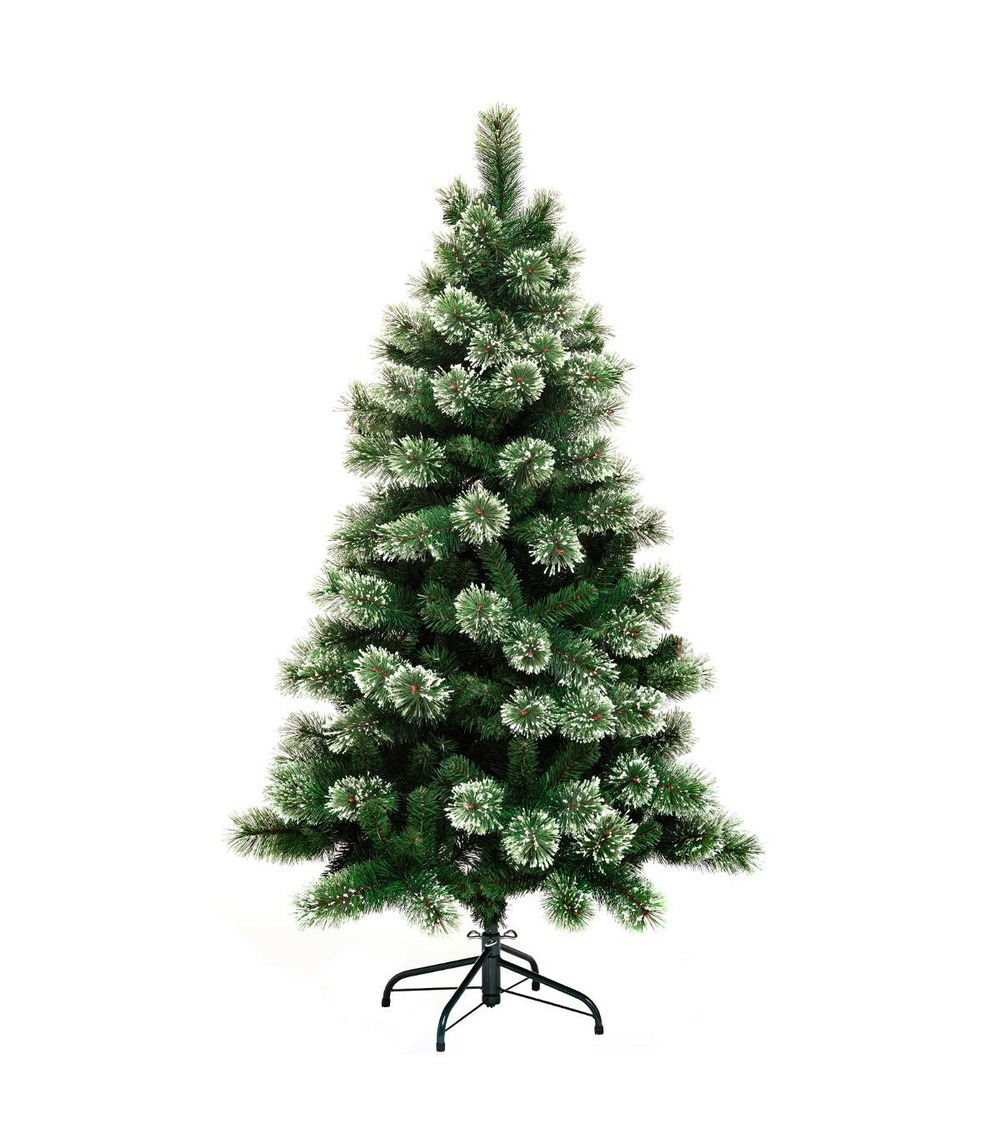 Sapin de noël artificiel vert enneigé qualité premium h 150 cm