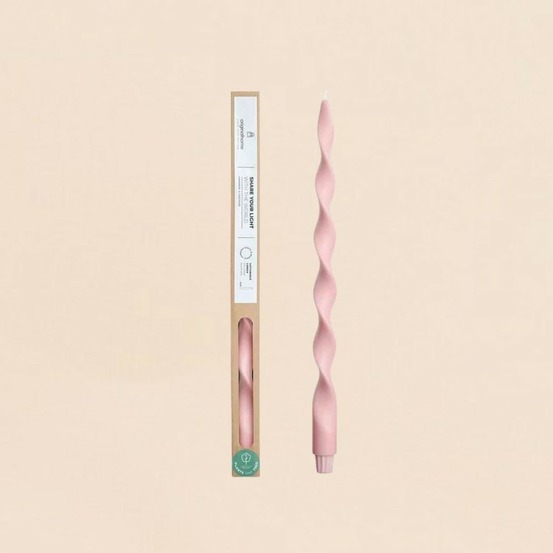 Bougie spirale rose 40cm, flora