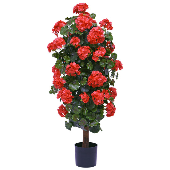 Geranium artificiel colonne 120cm uv rouge