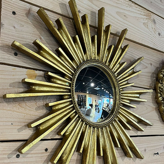 Miroir éclat solaire résine dorée 48x2cm