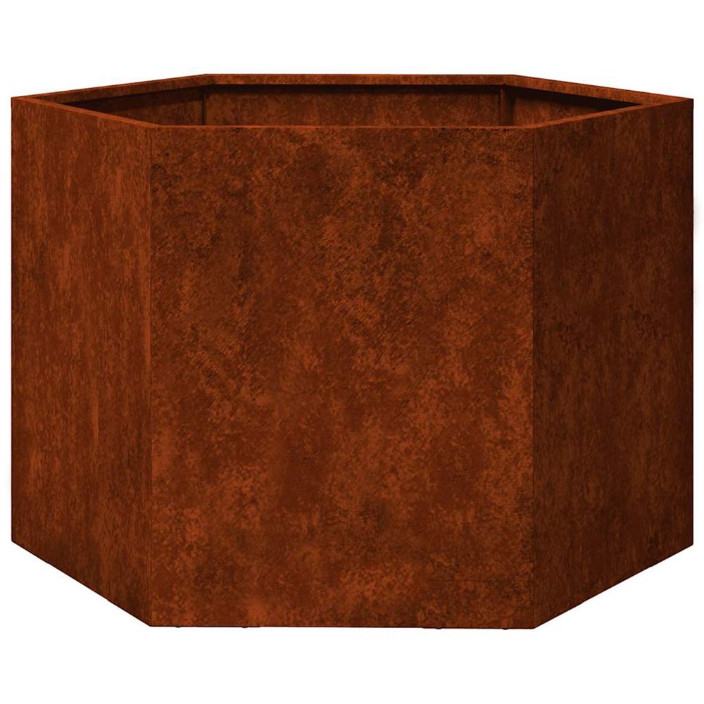 Jardinière d'extérieur rouillé 60x60x45 cm acier corten