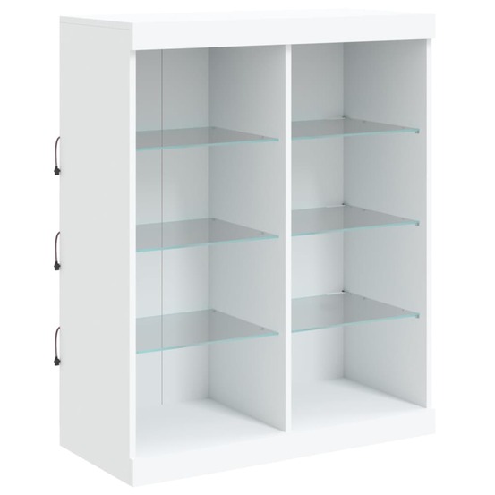 Buffet bahut commode armoire meuble de rangement organisateur cuisine salle de séjour salon avec lumières led 81 x 37 x 100 c