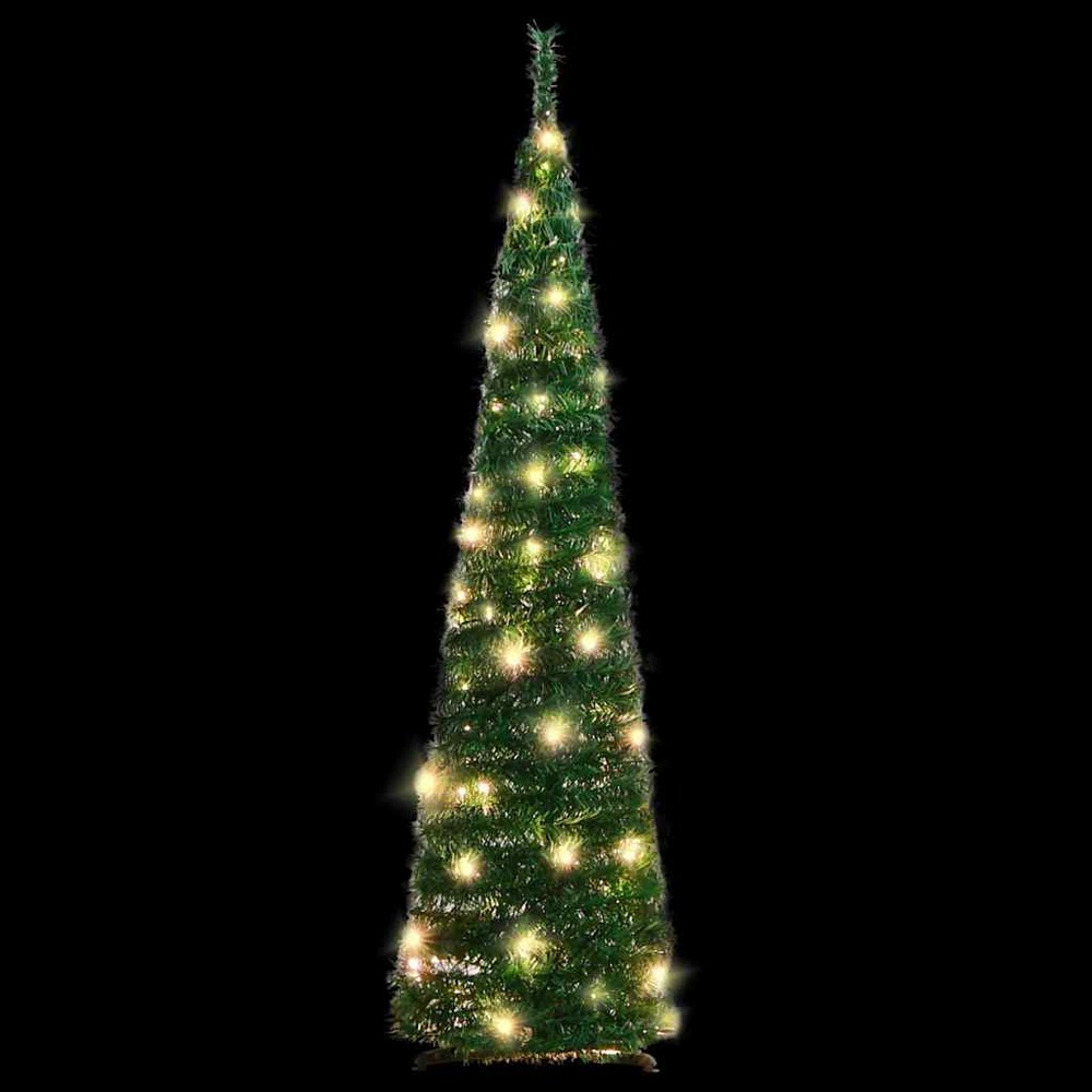 Sapin de noël artificiel escamotable 50 led vert 120 cm