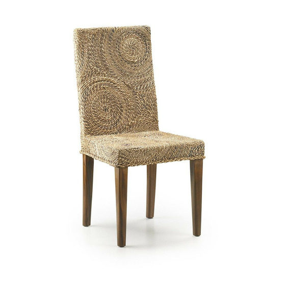 Chaise rotin bois marron - décoration d'autrefois