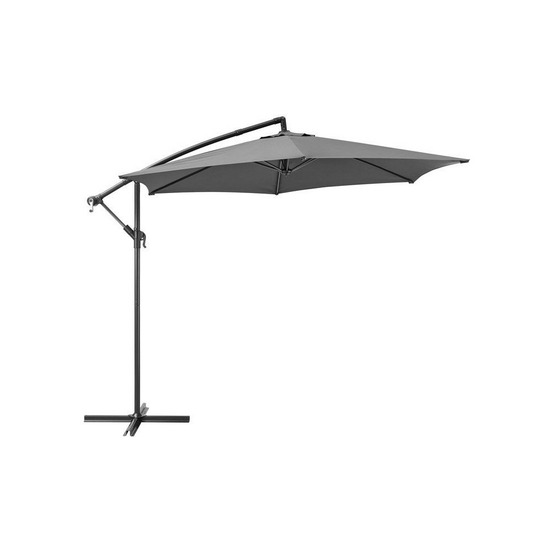 Parasol déporté aurea ø 3 m - structure en aluminium avec toile polyester 180g - gris