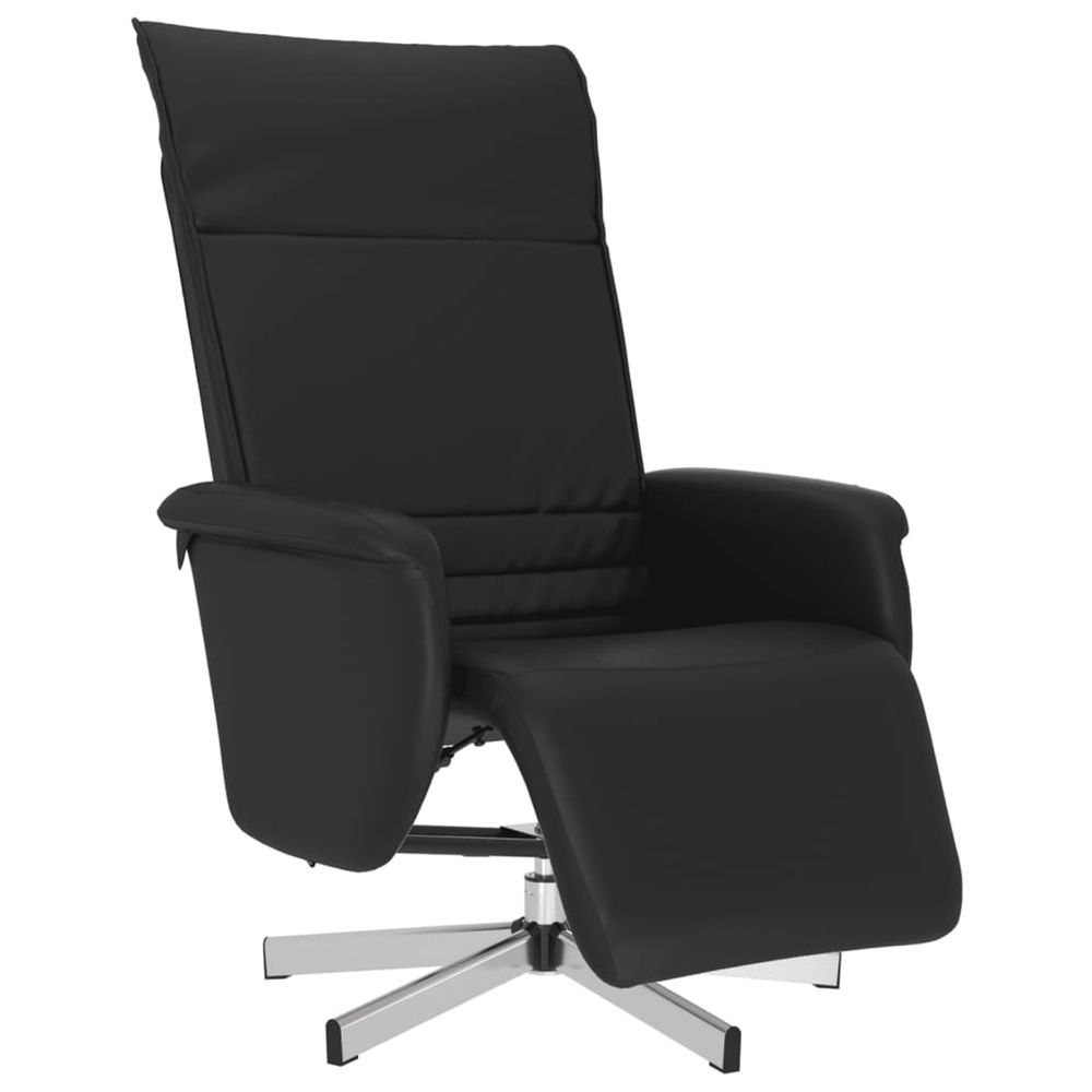 Fauteuil inclinable avec repose-pieds noir similicuir