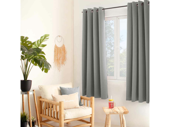Lot de 2 rideaux thermiques glacier gris clair 135 x 180 cm