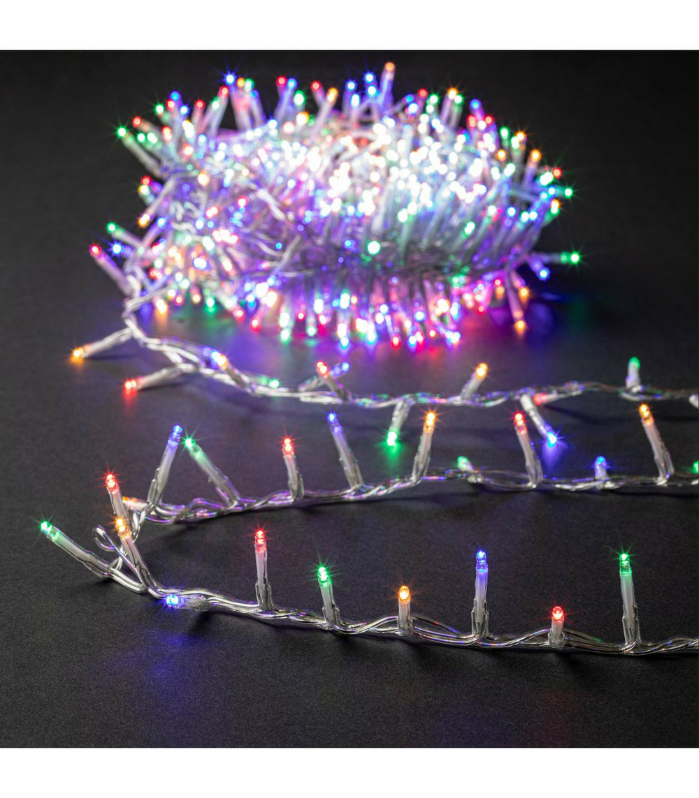 Guirlande lumineuse extérieur 25 m 1000 led multicolore et 8 jeux de lumière
