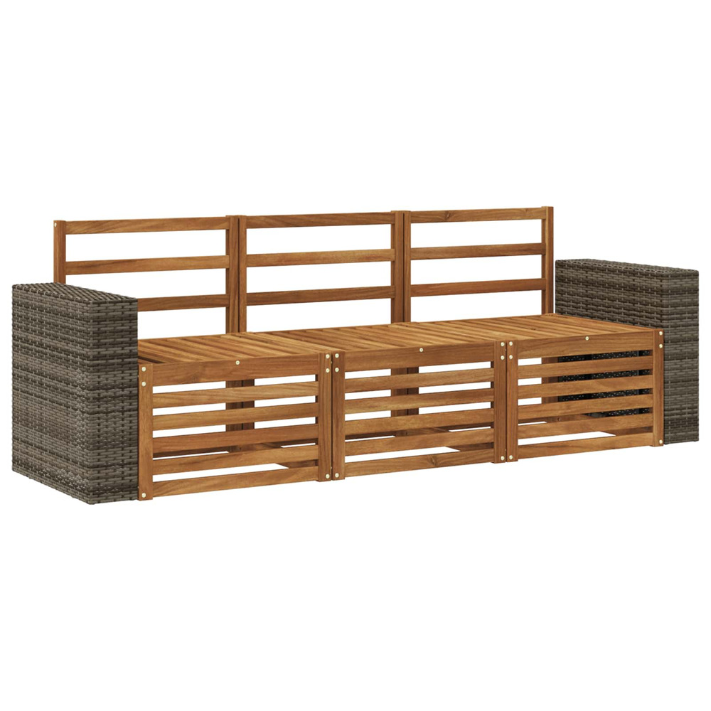 Ensembles de canapés 3 pcs bois d'acacia massif