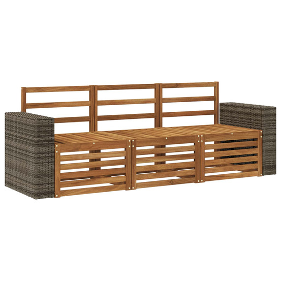 Ensembles de canapés 3 pcs bois d'acacia massif