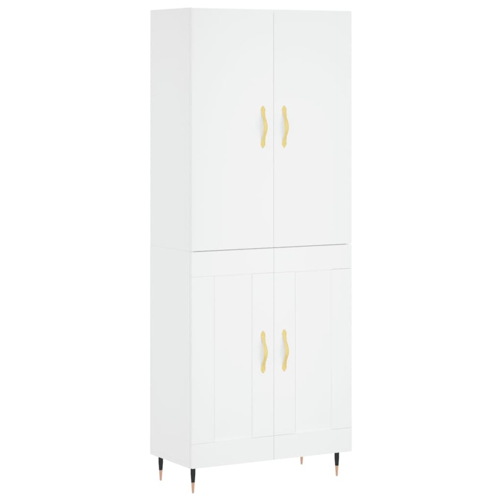 Buffet bahut commode armoire meuble de rangement organisateur cuisine salle de séjour salon haut 69,5 x 34 x 180 cm bois d'in