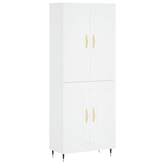 Buffet bahut commode armoire meuble de rangement organisateur cuisine salle de séjour salon haut 69,5 x 34 x 180 cm bois d'in