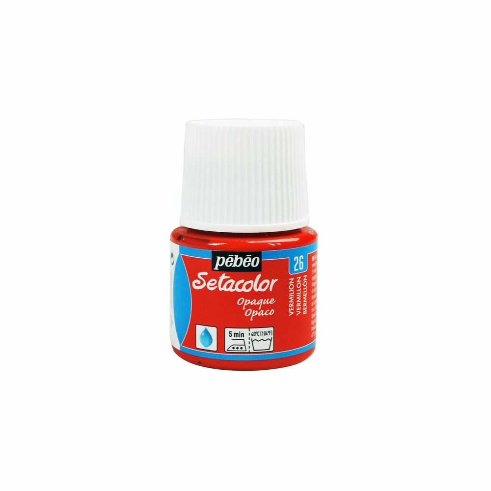 Peinture textile setacolor opaque - rouge vermillon - 45 ml