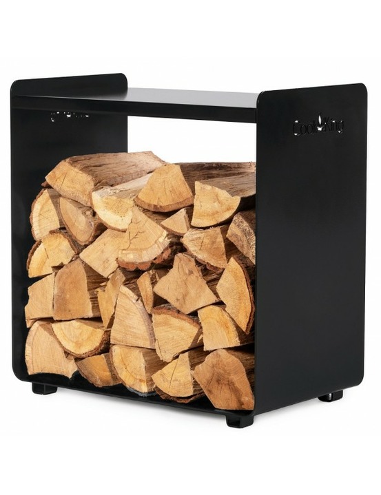 Porte bûches carré fuego en acier noir