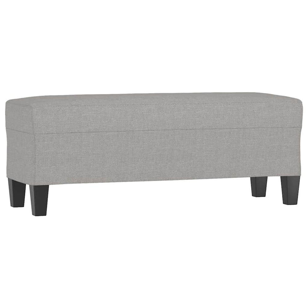 Banc gris clair 100x35x41 cm tissu