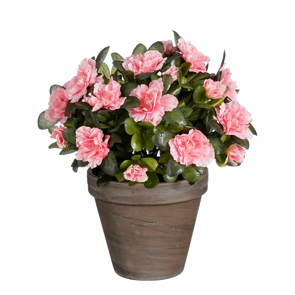 Mica decorations plante artificielle azalée - h31 x ø26 cm - pêche