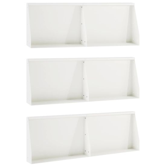 Mur de soutènement 6 pc 60 x 12 x 50 cm acier blanc