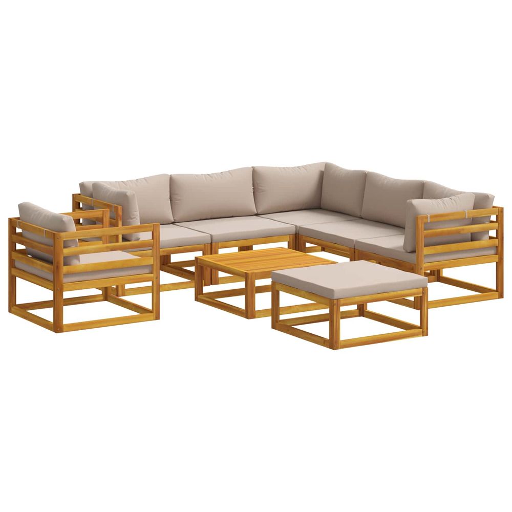 Ensemble de canapés 8 pc naturel bois d'acacia massif