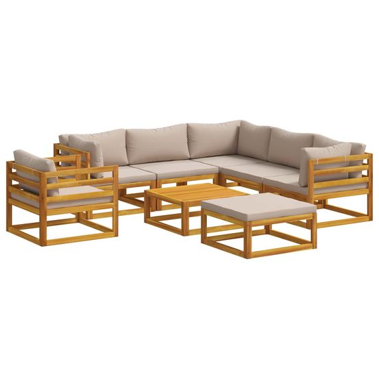 Ensemble de canapés 8 pc naturel bois d'acacia massif