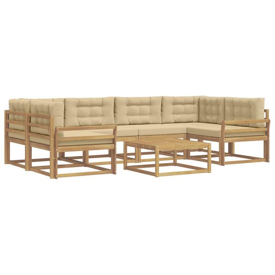 Ensemble de canapés d'extérieur 5 pc blanc et beige