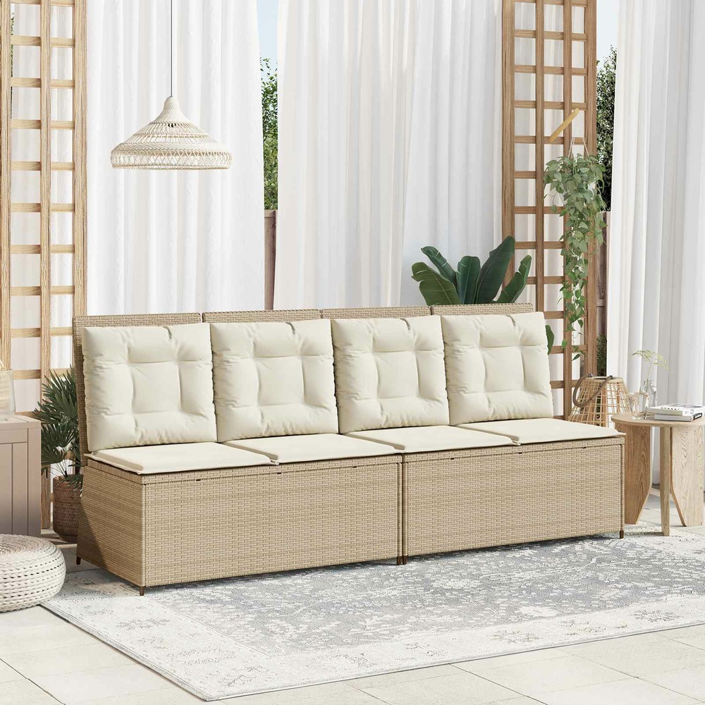 Banc de jardin beige polyrotin