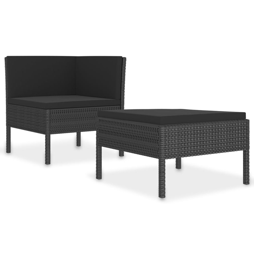 Salon de jardin 2 pcs avec coussins